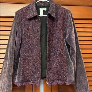 Coldwater Creek Textured Purple and Burgundy Blazer